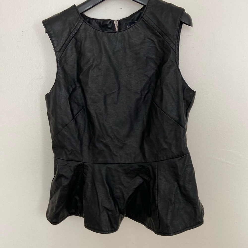 LAST KISS FAUX LEATHER TOP